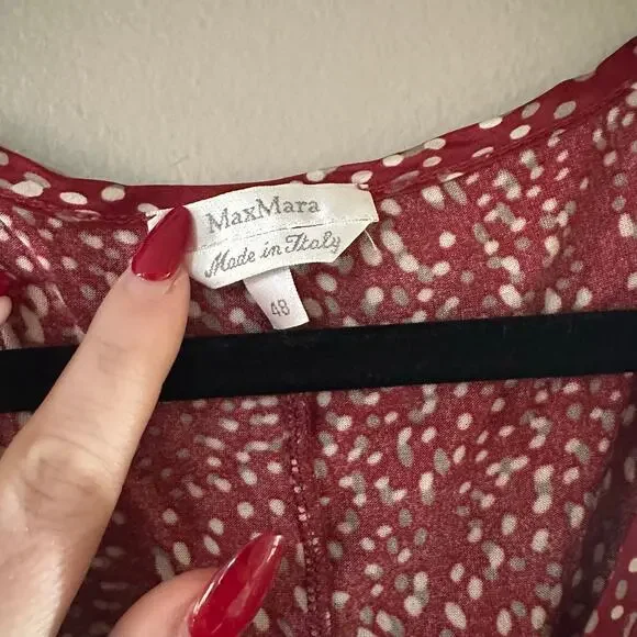 MaxMara Red Speckle Faux Wrap Dress Size 48 (L) - Picture 4 of 7